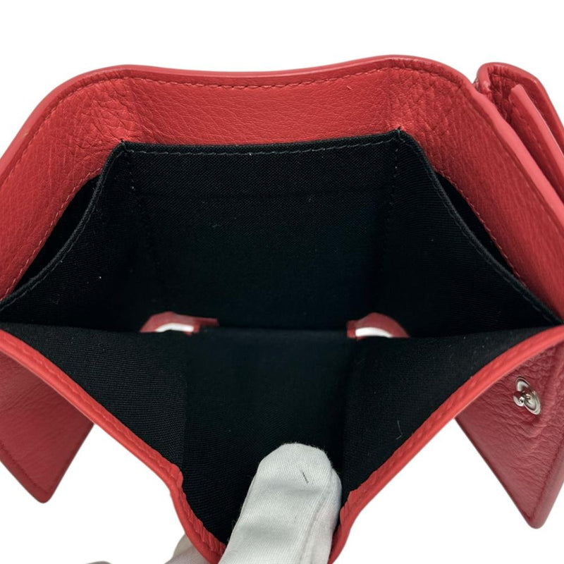 【BALENCIAGA/バレンシアガ】 ペーパー ミニウォレット 391446 三つ折り財布 レザー レッド（朱色） ユニセックス【中古】【真子質店】【GD】




【SMa】