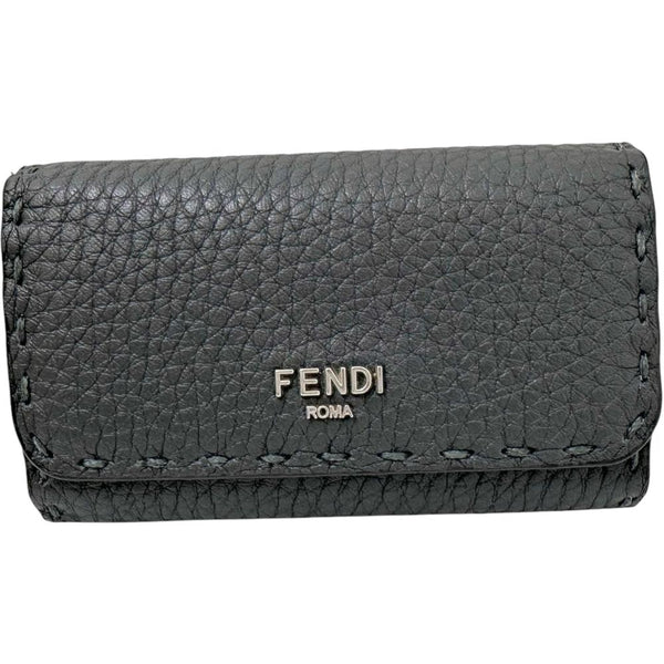 FENDI/フェンディ】 セレリア 6連 キーケース レザー グレー ユニ