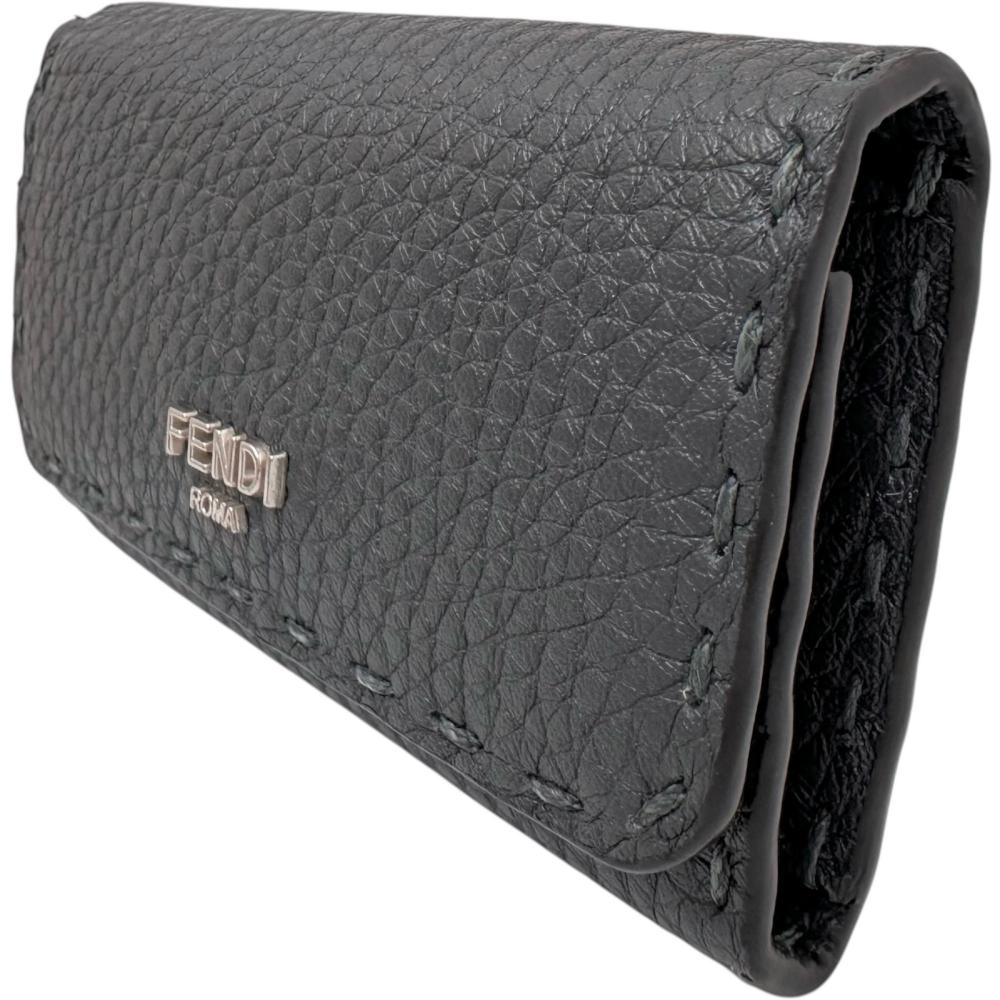 フェンディ　セレリア 6連キーケース レザー FENDI/フェンディ】 セレリア 6連 キーケース レザー グレー ユニ