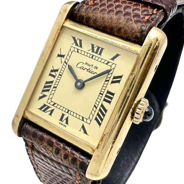 【CARTIER/カルティエ】 マストタンク 腕時計 シルバー925/レザー/GPメッキ 手巻き イエロー文字盤/ブラウン革 レディース
【中古】【真子質店】【GD】




【IYMox】
