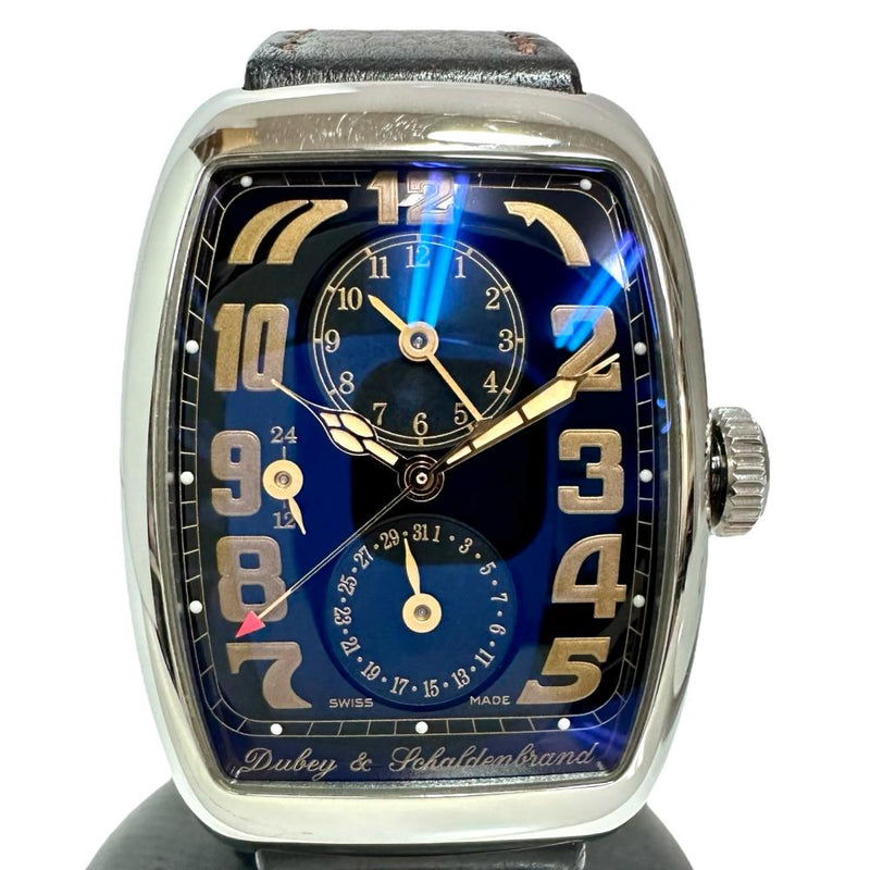 【DUBEY & SCHALDENBRAND/ダービー&シャルデンブラン】 アエロディーン デュオ 2660 オーバーホール済　2タイム　GMT 腕時計 ステンレススチール/レザー 自動巻き/オートマ 黒文字盤/黒革ベルト(社外) メンズ
【中古】【真子質店】【GD】




【IMaTx】