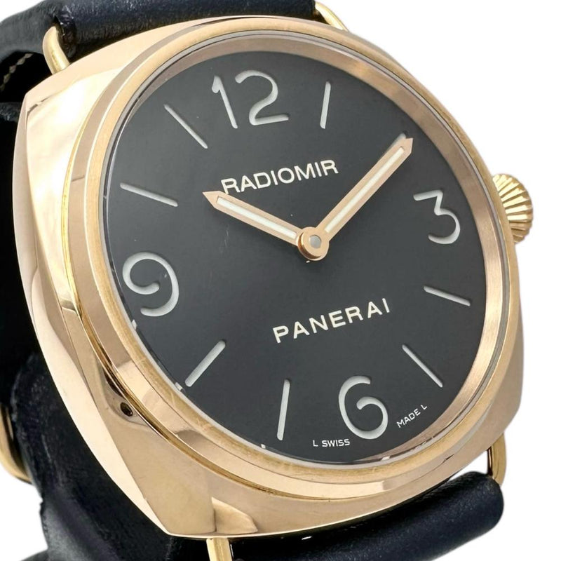 【PANERAI/パネライ】 ラジオミール PAM00231 45mm PG/黒/革 メンズ　　▲ベルト社外 Aランク 腕時計 K18PGピンクゴールド/レザー 手巻き K番（2008年） ブラック文字盤/紺革（社外製新品）/純正尾錠 メンズ
【中古】【真子質店】【BL】




【IIKIMo】