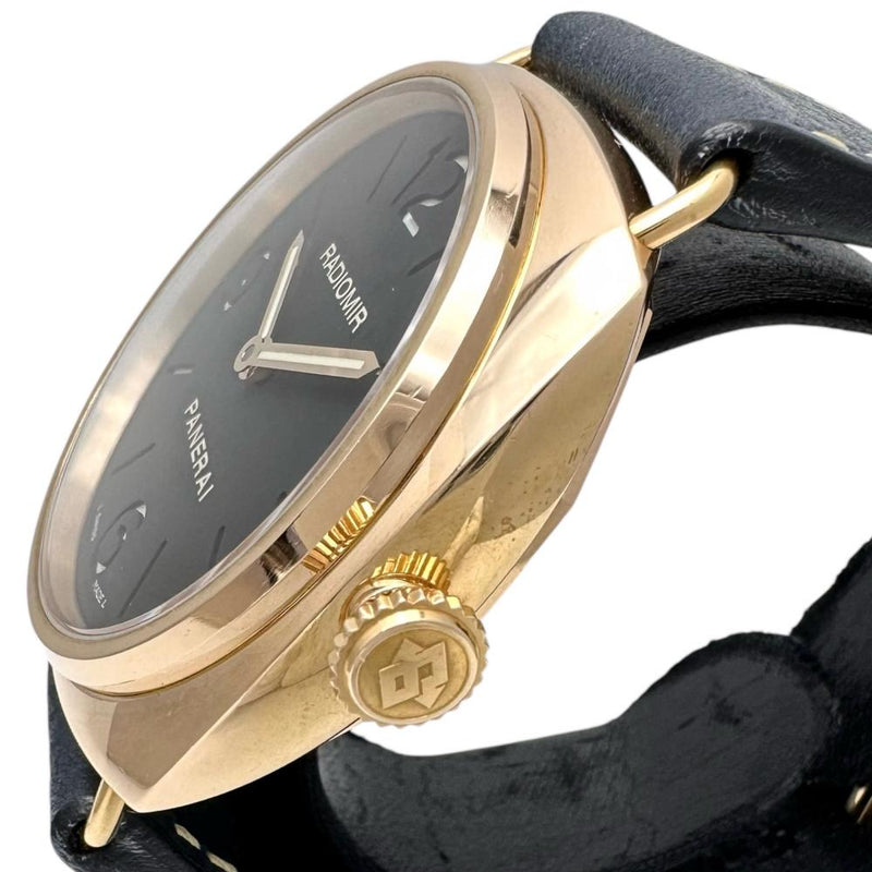 【PANERAI/パネライ】 ラジオミール PAM00231 45mm PG/黒/革 メンズ　　▲ベルト社外 Aランク 腕時計 K18PGピンクゴールド/レザー 手巻き K番（2008年） ブラック文字盤/紺革（社外製新品）/純正尾錠 メンズ
【中古】【真子質店】【BL】




【IIKIMo】