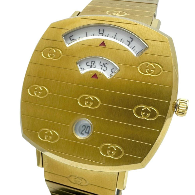 【GUCCI/グッチ】 グリップ 157.4 腕時計 GP クオーツ ホワイト文字盤/ゴールドベルト レディース 【中古】【真子質店】【GD】 【DTS】