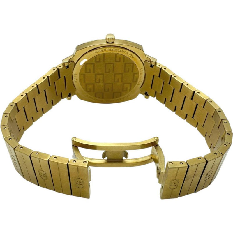 【GUCCI/グッチ】 グリップ 157.4 腕時計 GP クオーツ ホワイト文字盤/ゴールドベルト レディース 【中古】【真子質店】【GD】 【DTS】