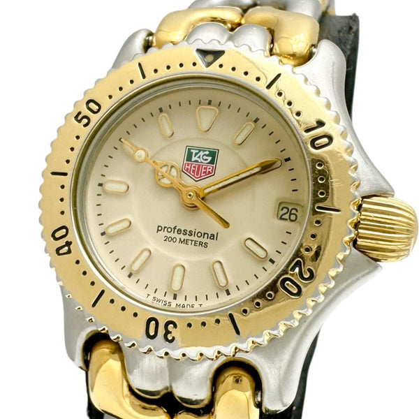 【TAG HEUER/タグホイヤー】 プロフェッショナル WG1421-0 腕時計 GP/ステンレススチール クオーツ アイボリー文字盤/ゴールドシルバーコンビベルト レディース 【中古】【真子質店】【NN】 【Maxx】