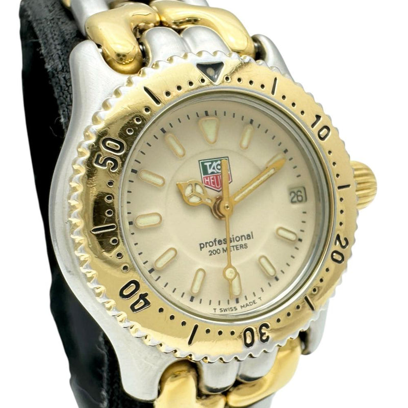 【TAG HEUER/タグホイヤー】 プロフェッショナル WG1421-0 腕時計 GP/ステンレススチール クオーツ アイボリー文字盤/ゴールドシルバーコンビベルト レディース 【中古】【真子質店】【NN】 【Maxx】