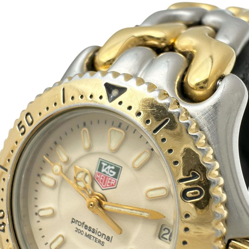 【TAG HEUER/タグホイヤー】 プロフェッショナル WG1421-0 腕時計 GP/ステンレススチール クオーツ アイボリー文字盤/ゴールドシルバーコンビベルト レディース 【中古】【真子質店】【NN】 【Maxx】