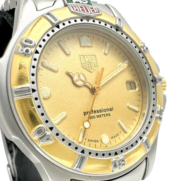 【TAG HEUER/タグホイヤー】 プロフェッショナル 995.413 腕時計 ステンレススチール/GP クオーツ ゴールド文字盤/シルバーケース/コンビベルト メンズ 【中古】【真子質店】【NN】 【MaMix】