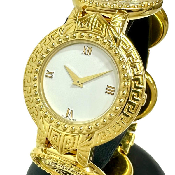 【VERSACE/ヴェルサーチ】 メドゥーサ 01163 腕時計 GP クオーツ 白文字盤/ゴールドメッキ レディース 【中古】【真子質店】【GD】 【DMix】