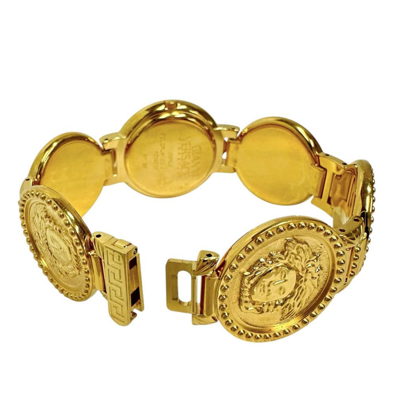【VERSACE/ヴェルサーチ】 メドゥーサ 01163 腕時計 GP クオーツ 白文字盤/ゴールドメッキ レディース 【中古】【真子質店】【GD】 【DMix】
