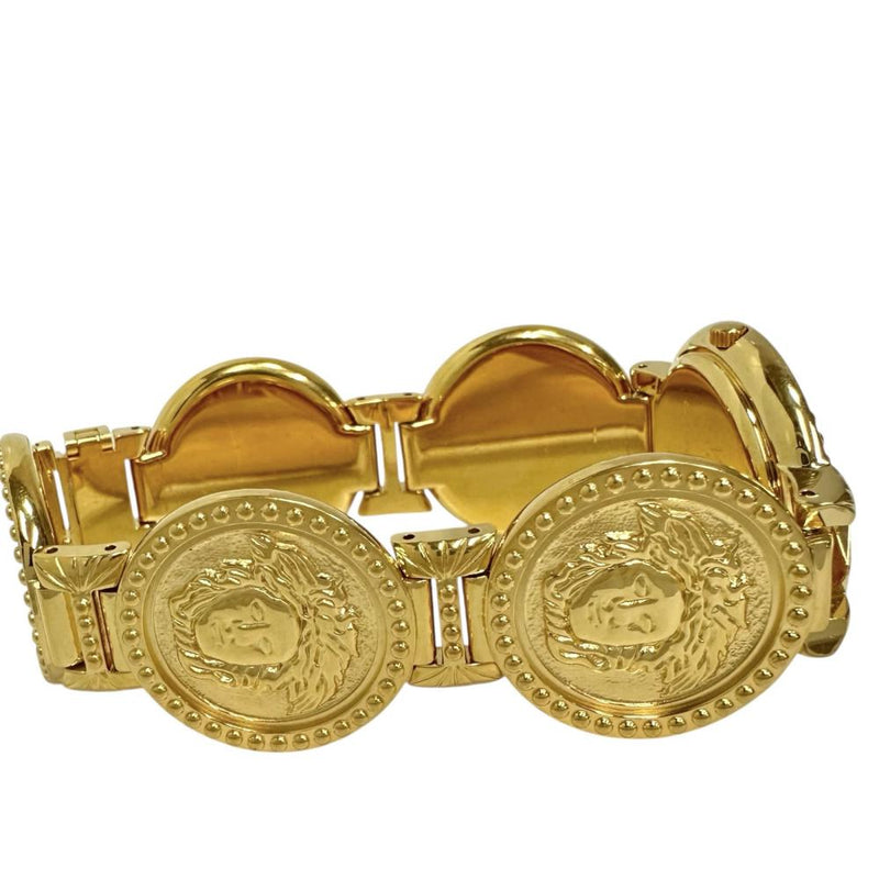 【VERSACE/ヴェルサーチ】 メドゥーサ 01163 腕時計 GP クオーツ 白文字盤/ゴールドメッキ レディース 【中古】【真子質店】【GD】 【DMix】