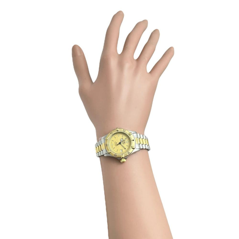 【TAG HEUER/タグホイヤー】 プロフェッショナル 2000シリーズ 964.008 腕時計 ステンレススチール/GP クオーツ ゴールド文字盤/シルバーゴールドコンビベルト レディース 【中古】【真子質店】【NN】 【TMox】
