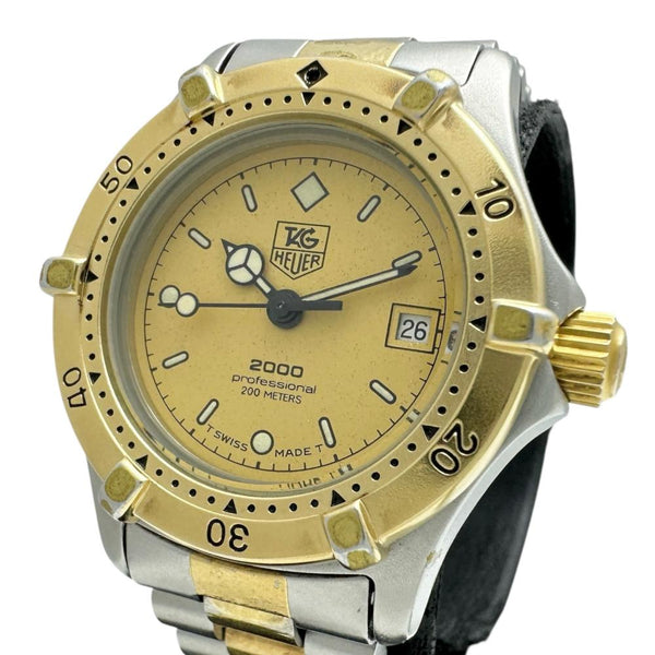 【TAG HEUER/タグホイヤー】 プロフェッショナル 2000シリーズ 964.008 腕時計 ステンレススチール/GP クオーツ ゴールド文字盤/シルバーゴールドコンビベルト レディース 【中古】【真子質店】【NN】 【TMox】