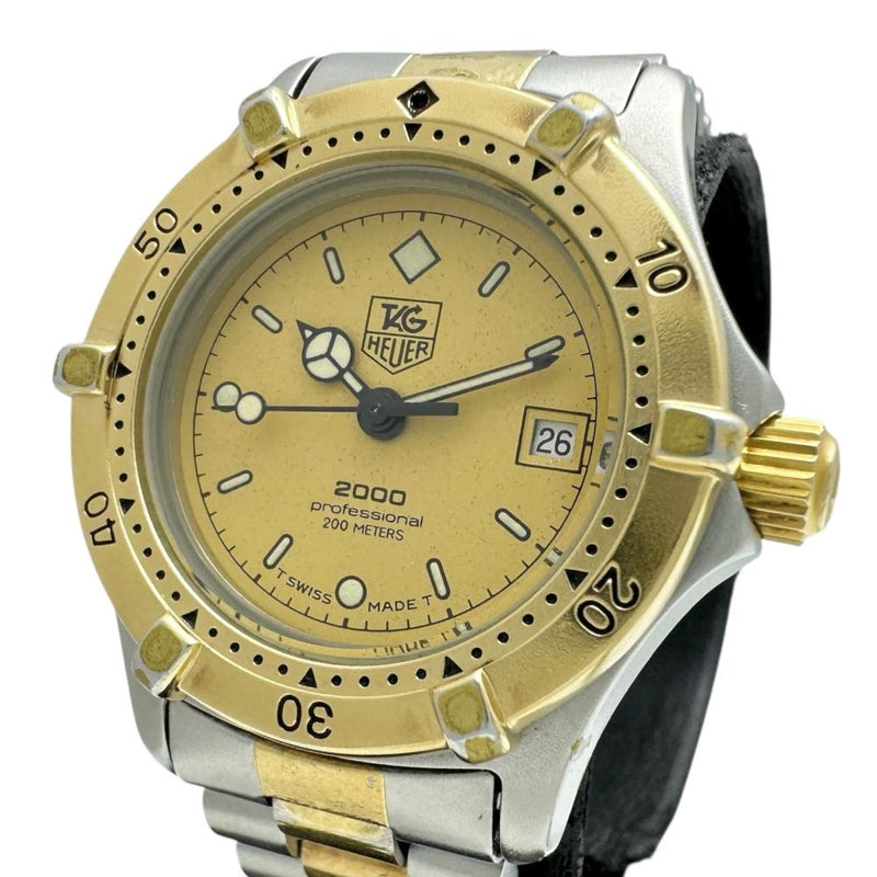 【TAG HEUER/タグホイヤー】 プロフェッショナル 2000シリーズ 964.008 腕時計 ステンレススチール/GP クオーツ ゴールド文字盤/シルバーゴールドコンビベルト レディース 【中古】【真子質店】【NN】 【TMox】