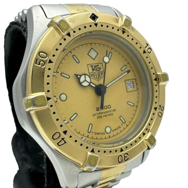 【TAG HEUER/タグホイヤー】 プロフェッショナル 2000シリーズ 964.008 腕時計 ステンレススチール/GP クオーツ ゴールド文字盤/シルバーゴールドコンビベルト レディース 【中古】【真子質店】【NN】 【TMox】
