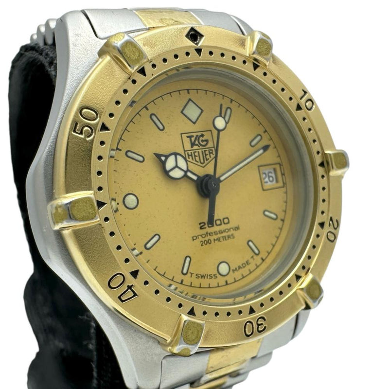 【TAG HEUER/タグホイヤー】 プロフェッショナル 2000シリーズ 964.008 腕時計 ステンレススチール/GP クオーツ ゴールド文字盤/シルバーゴールドコンビベルト レディース 【中古】【真子質店】【NN】 【TMox】