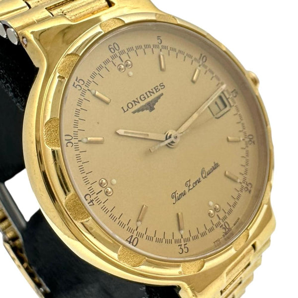 【LONGINES/ロンジン】 コンクエスト 腕時計 GP クオーツ ゴールド文字盤/ゴールドバンド メンズ 【中古】【真子質店】【NN】 【Maxx】