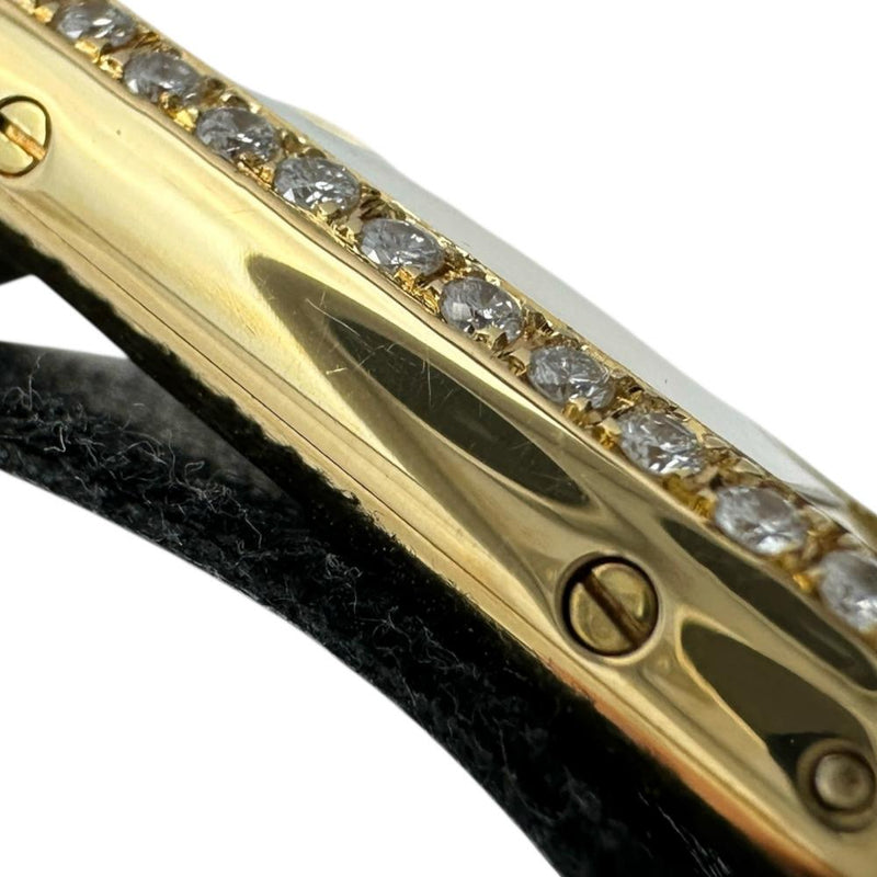 【CARTIER/カルティエ】 タンクミニ　アフターダイヤ 828001 腕時計 K18YGイエローゴールド/レザー クオーツ ベージュ文字盤/ネイビ―レザーベルト レディース 【中古】【真子質店】【GD】 【MaMaxx】