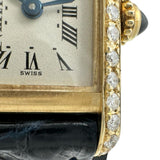 【CARTIER/カルティエ】 タンクミニ　アフターダイヤ 828001 腕時計 K18YGイエローゴールド/レザー クオーツ ベージュ文字盤/ネイビ―レザーベルト レディース 【中古】【真子質店】【GD】 【MaMaxx】