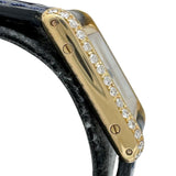 【CARTIER/カルティエ】 タンクミニ　アフターダイヤ 828001 腕時計 K18YGイエローゴールド/レザー クオーツ ベージュ文字盤/ネイビ―レザーベルト レディース 【中古】【真子質店】【GD】 【MaMaxx】