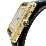 【CARTIER/カルティエ】 タンクミニ　アフターダイヤ 828001 腕時計 K18YGイエローゴールド/レザー クオーツ ベージュ文字盤/ネイビ―レザーベルト レディース 【中古】【真子質店】【GD】 【MaMaxx】