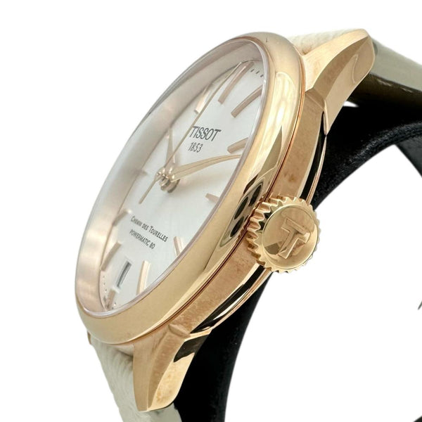 【TISSOT/ティソ】 シュマンデトゥレル パワーマティック80 T139.207.36.031.00 未使用 腕時計 ステンレススチール/レザー/PGメッキ 自動巻き/オートマ シルバー文字盤/ホワイト革ベルト レディース
【中古】【真子質店】【NN】




【MoxY】