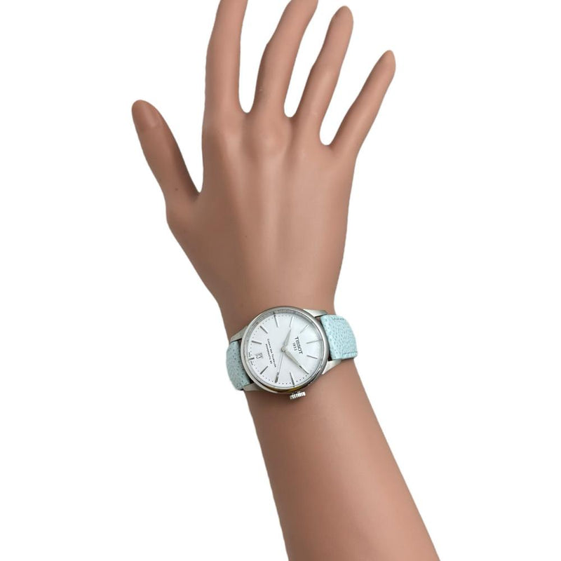 【TISSOT/ティソ】 シュマンデトゥレル パワーマティック80 T139.207.16.011.00 未使用 腕時計 ステンレススチール/レザー 自動巻き/オートマ ホワイト文字盤/ライトブルー革 レディース
【中古】【真子質店】【NN】




【DKMa】