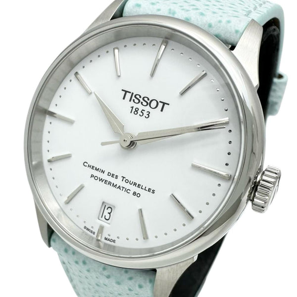 【TISSOT/ティソ】 シュマンデトゥレル パワーマティック80 T139.207.16.011.00 未使用 腕時計 ステンレススチール/レザー 自動巻き/オートマ ホワイト文字盤/ライトブルー革 レディース
【中古】【真子質店】【NN】




【DKMa】