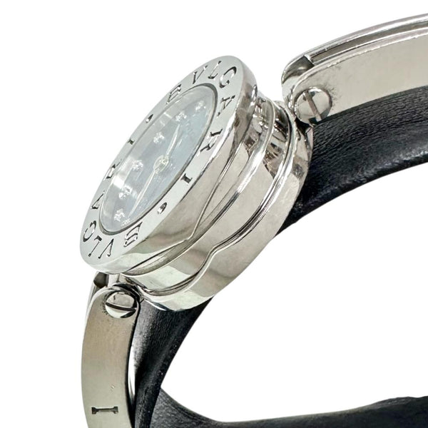 【BVLGARI/ブルガリ】 B-ZERO1 BZ22S バングル Mサイズ 腕時計 ステンレススチール/ダイヤモンド 12P クオーツ ブルーシェル文字盤 レディース 【中古】【真子質店】【GD】 【KMiI】