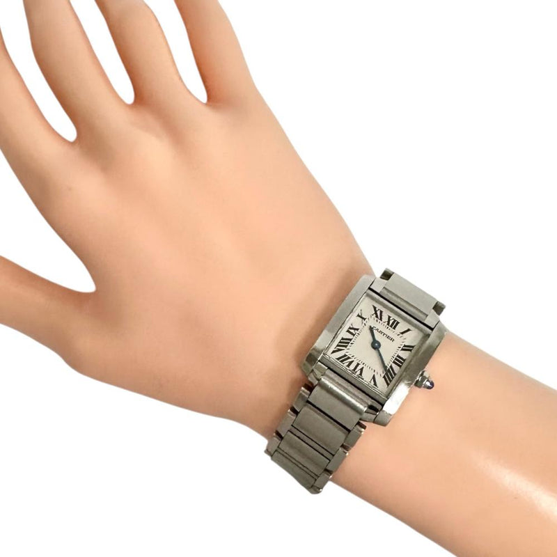 【CARTIER/カルティエ】 タンクフランセーズSM W51008Q3 腕時計 ステンレススチール クオーツ シルバー文字盤 レディース 【中古】【真子質店】【BL】 【TMoSY】
