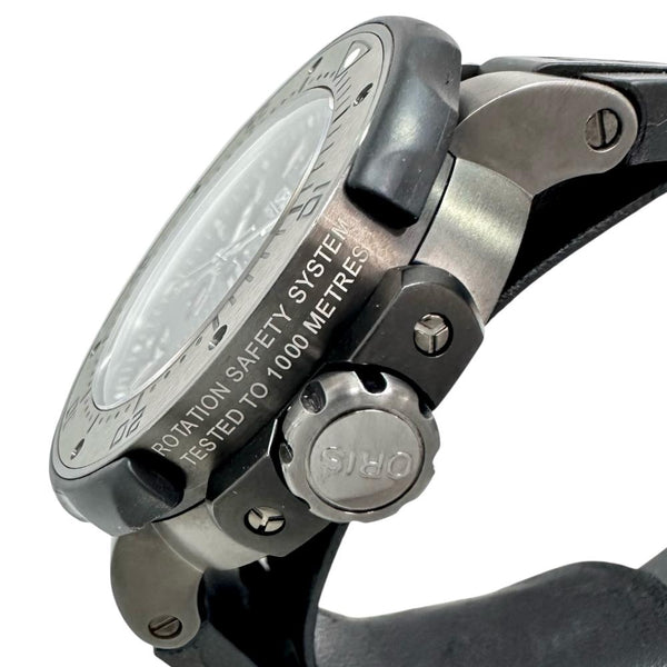 【ORIS/オリス】 コールモスキーン 01 667 7645 OH済 2000本限定 パワーリザーブ 腕時計 チタン/ラバー 自動巻き/オートマ 黒文字盤/黒ラバーベルト メンズ 【中古】【真子質店】【GD】 【MiID】