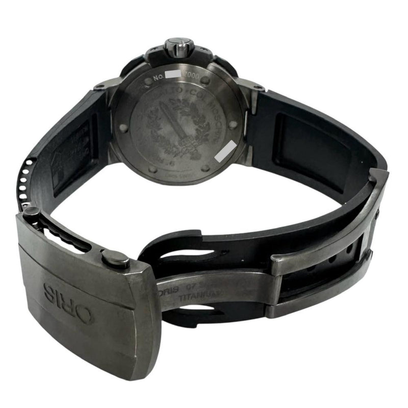 【ORIS/オリス】 コールモスキーン 01 667 7645 OH済 2000本限定 パワーリザーブ 腕時計 チタン/ラバー 自動巻き/オートマ 黒文字盤/黒ラバーベルト メンズ 【中古】【真子質店】【GD】 【MiID】
