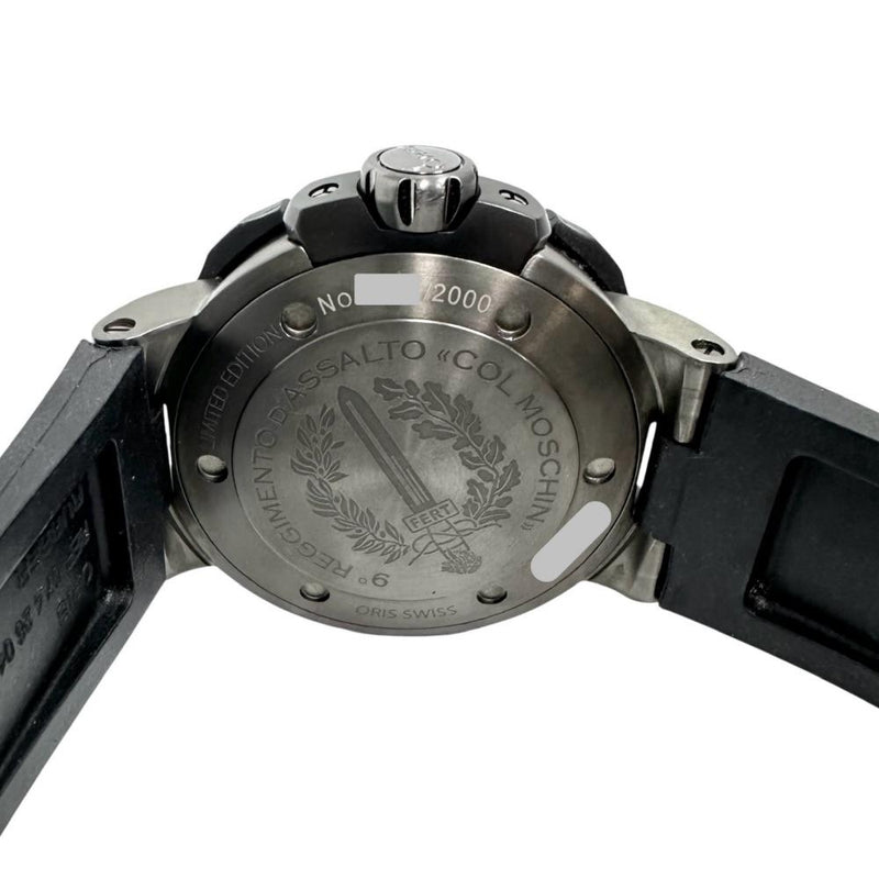【ORIS/オリス】 コールモスキーン 01 667 7645 OH済 2000本限定 パワーリザーブ 腕時計 チタン/ラバー 自動巻き/オートマ 黒文字盤/黒ラバーベルト メンズ 【中古】【真子質店】【GD】 【MiID】