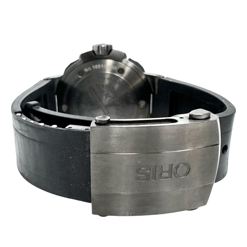 【ORIS/オリス】 コールモスキーン 01 667 7645 OH済 2000本限定 パワーリザーブ 腕時計 チタン/ラバー 自動巻き/オートマ 黒文字盤/黒ラバーベルト メンズ 【中古】【真子質店】【GD】 【MiID】