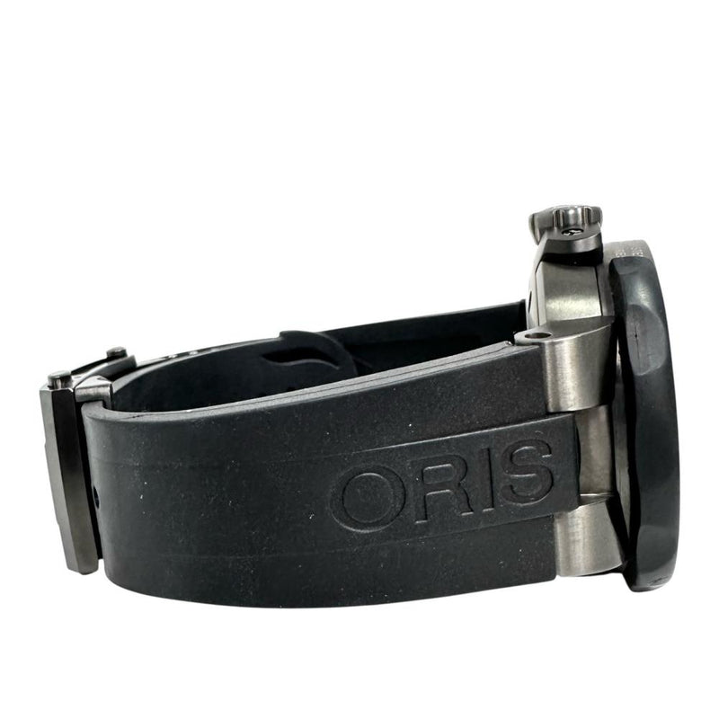 【ORIS/オリス】 コールモスキーン 01 667 7645 OH済 2000本限定 パワーリザーブ 腕時計 チタン/ラバー 自動巻き/オートマ 黒文字盤/黒ラバーベルト メンズ 【中古】【真子質店】【GD】 【MiID】