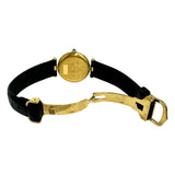 【CARTIER/カルティエ】 マストヴァンドーム 054578　 電池交換済 腕時計 シルバー925/レザー/GPメッキ クオーツ 黒文字盤/黒革ベルト(社外) レディース 【中古】【真子質店】【GD】 【KKx】