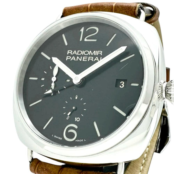 【PANERAI/パネライ】 ラジオミール 10デイズ PAM00323 裏スケルトン 腕時計 ステンレススチール/レザー 自動巻き/オートマ M番（2010年） ブラック文字盤/ブラウンレザー メンズ 【中古】【真子質店】【BL】 【DYTx】