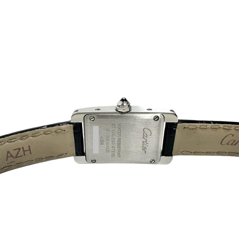 【CARTIER/カルティエ】 タンクアメリカンミニ WSTA0032 腕時計 ステンレススチール/レザー クオーツ シルバー文字盤/紺革ベルト レディース 【中古】【真子質店】【GD】 【TYSMo】