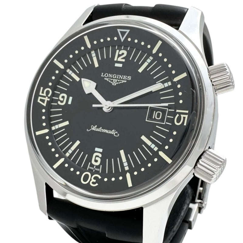 【LONGINES/ロンジン】 レジェンドダイバー L3.674.4 腕時計 ステンレススチール/ラバー 自動巻き/オートマ ブラック文字盤/ブラックラバーバンド メンズ 【中古】【真子質店】【GD】 【IMaMoMa】
