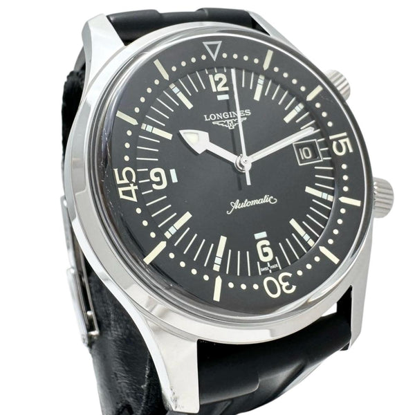 【LONGINES/ロンジン】 レジェンドダイバー L3.674.4 腕時計 ステンレススチール/ラバー 自動巻き/オートマ ブラック文字盤/ブラックラバーバンド メンズ 【中古】【真子質店】【GD】 【IMaMoMa】