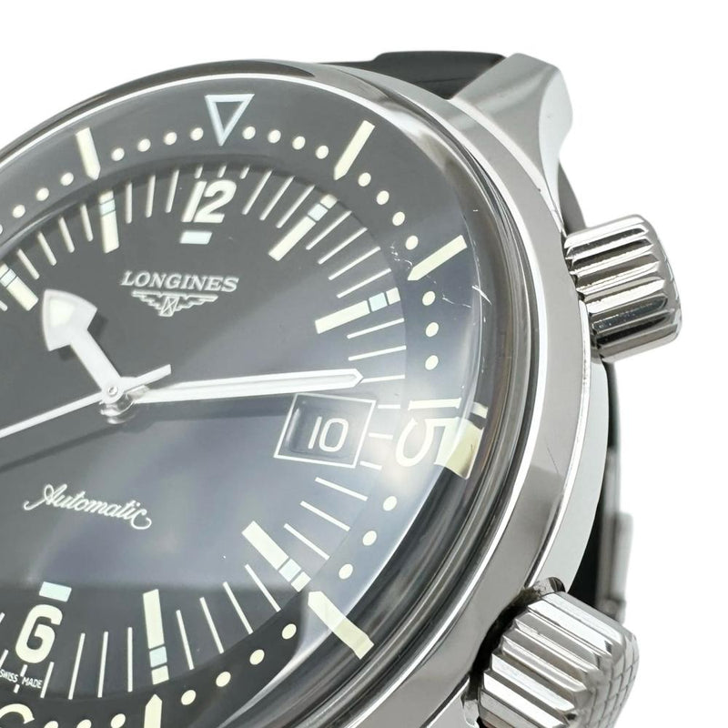 【LONGINES/ロンジン】 レジェンドダイバー L3.674.4 腕時計 ステンレススチール/ラバー 自動巻き/オートマ ブラック文字盤/ブラックラバーバンド メンズ 【中古】【真子質店】【GD】 【IMaMoMa】