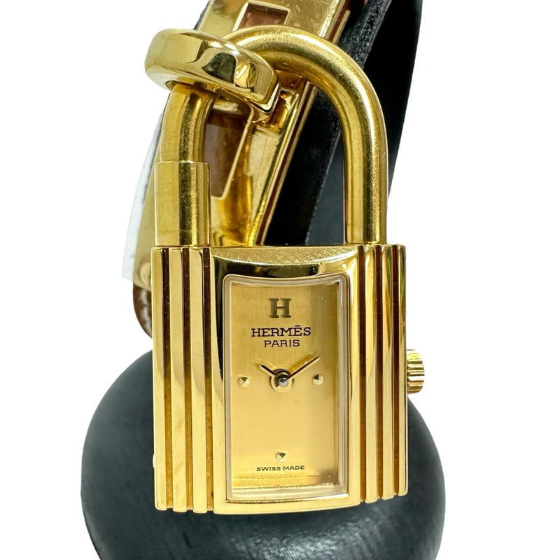 HERMES エルメス ケリーウォッチ　南京錠型　腕時計　971063 茶色 エルメス/ケリーウォッチ/ボルドーダイヤル/Hermes/Kelly