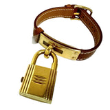 【HERMES/エルメス】 ケリーウォッチ 600479 腕時計 GP/レザー クオーツ シャンパンゴールド文字盤/茶革ベルト レディース 【中古】【真子質店】【GD】 【MoTMi】