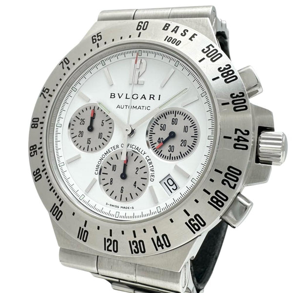【BVLGARI/ブルガリ】 ディアゴノ タキメトリック CH40STA 腕時計 ステンレススチール 自動巻き/オートマ ホワイト文字盤/シルバーバンド メンズ 【中古】【真子質店】【GD】 【IMiMaK】