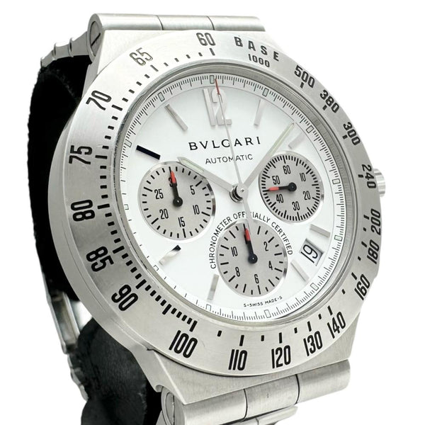 【BVLGARI/ブルガリ】 ディアゴノ タキメトリック CH40STA 腕時計 ステンレススチール 自動巻き/オートマ ホワイト文字盤/シルバーバンド メンズ 【中古】【真子質店】【GD】 【IMiMaK】