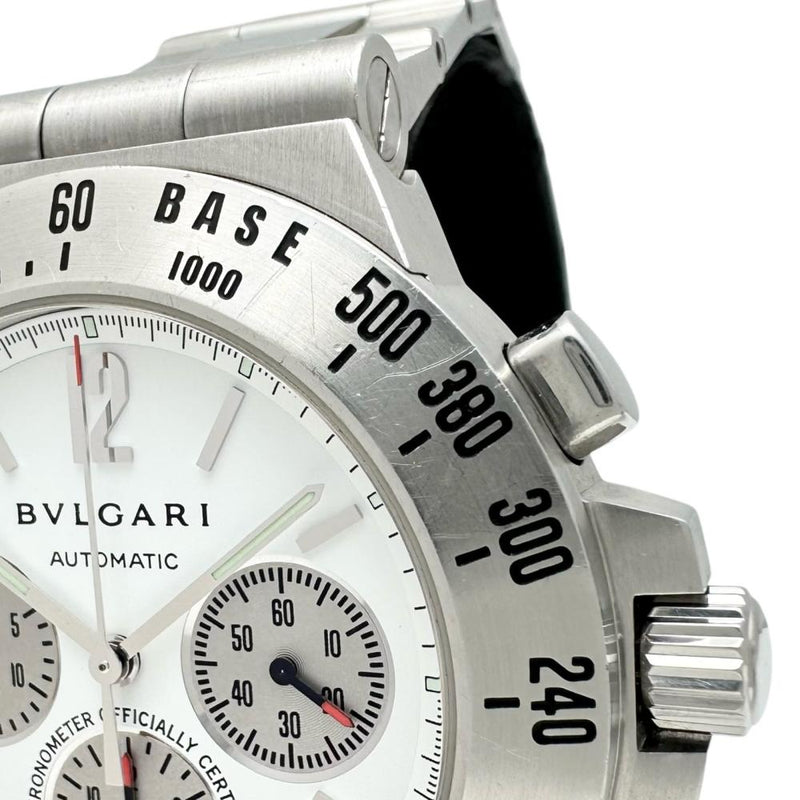 【BVLGARI/ブルガリ】 ディアゴノ タキメトリック CH40STA 腕時計 ステンレススチール 自動巻き/オートマ ホワイト文字盤/シルバーバンド メンズ 【中古】【真子質店】【GD】 【IMiMaK】