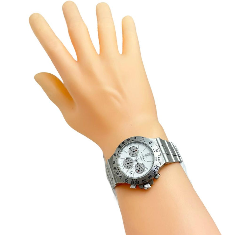【BVLGARI/ブルガリ】 ディアゴノ タキメトリック CH40STA 腕時計 ステンレススチール 自動巻き/オートマ ホワイト文字盤/シルバーバンド メンズ 【中古】【真子質店】【GD】 【IMiMaK】