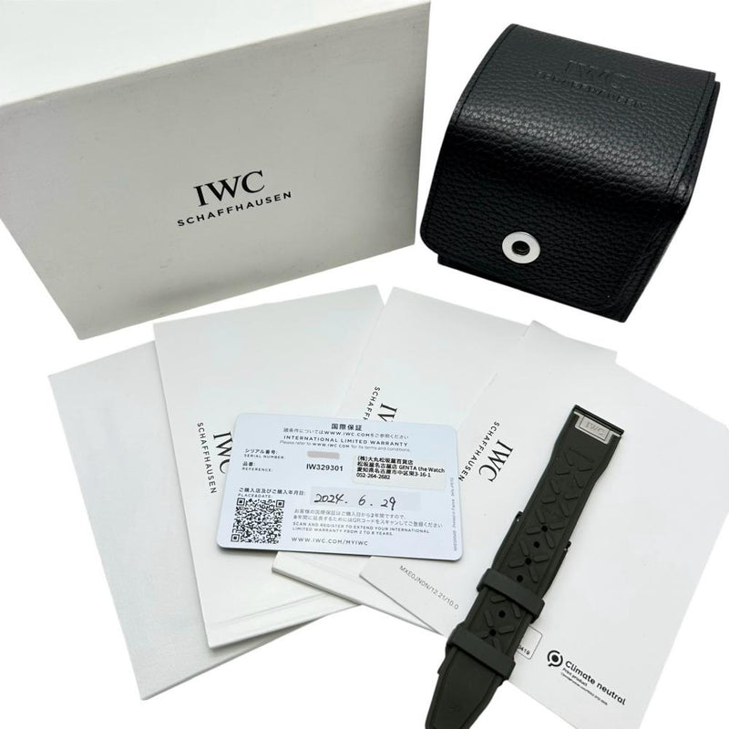 【IWC/インターナショナルウォッチカンパニー】 ビッグパイロットウォッチ43 IW329301 保証書/ギャラ/箱付き　裏スケルトン　 腕時計 ステンレススチール/レザー 自動巻き/オートマ ブラック文字盤/ブラウンレザーベルト メンズ 【中古】【真子質店】【BL】 【YYII】