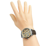 【MAURICE LACROIX/モーリスラクロア】 マスターピース MP7228 未使用 スケルトン 腕時計 ステンレススチール/レザー 自動巻き/オートマ ゴールド文字盤/ブラウンレザーバンド メンズ 【中古】【真子質店】【GD】 【IMiMax】